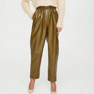 Wilfred Aritzia Jive Avacado green NWT womens Medium pleather pants